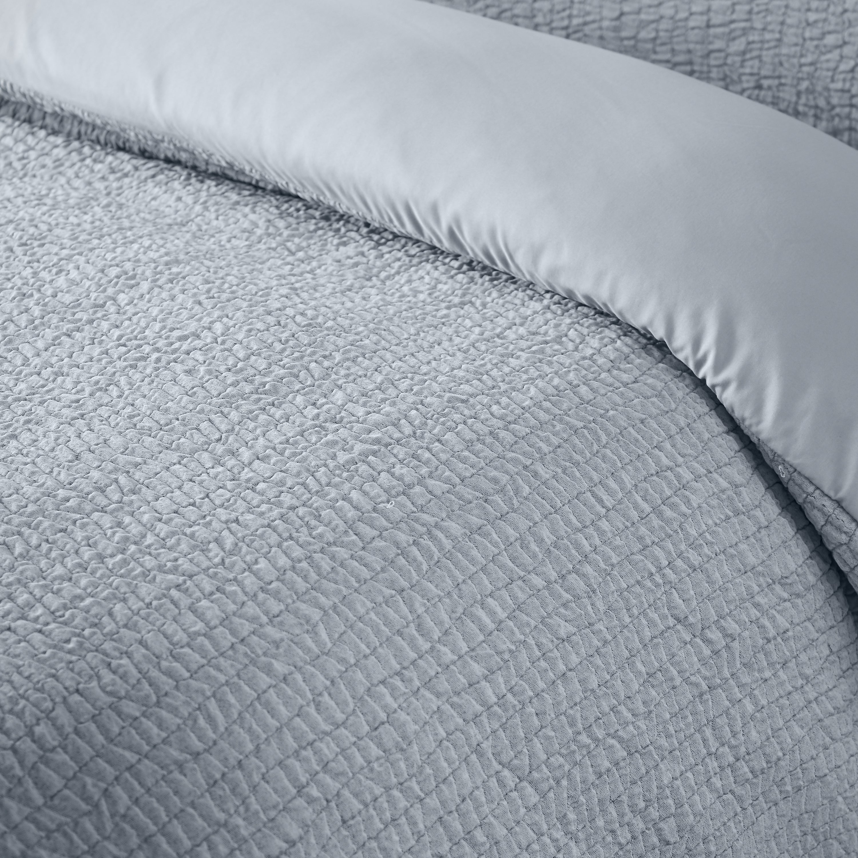 Crinkle Seersucker Duvet Set - Blue