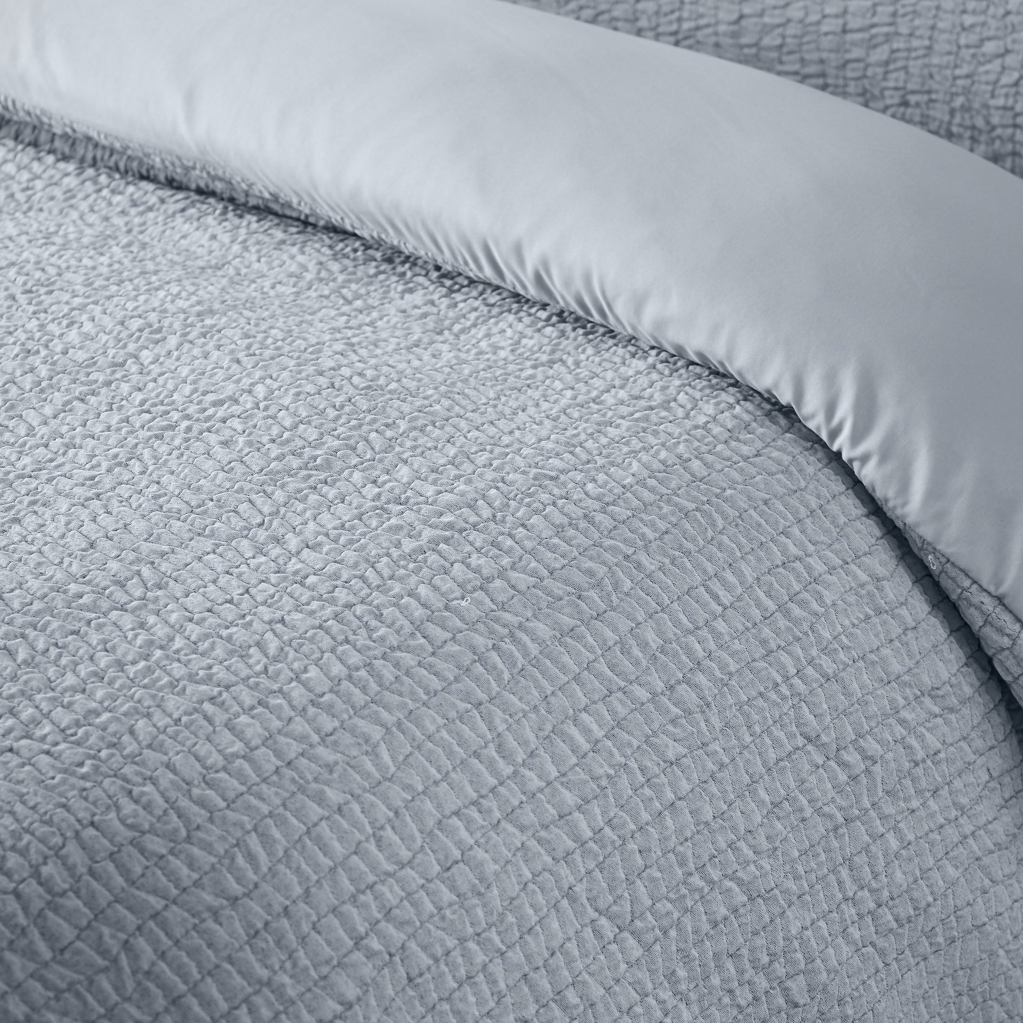 Crinkle Seersucker Duvet Set - Blue