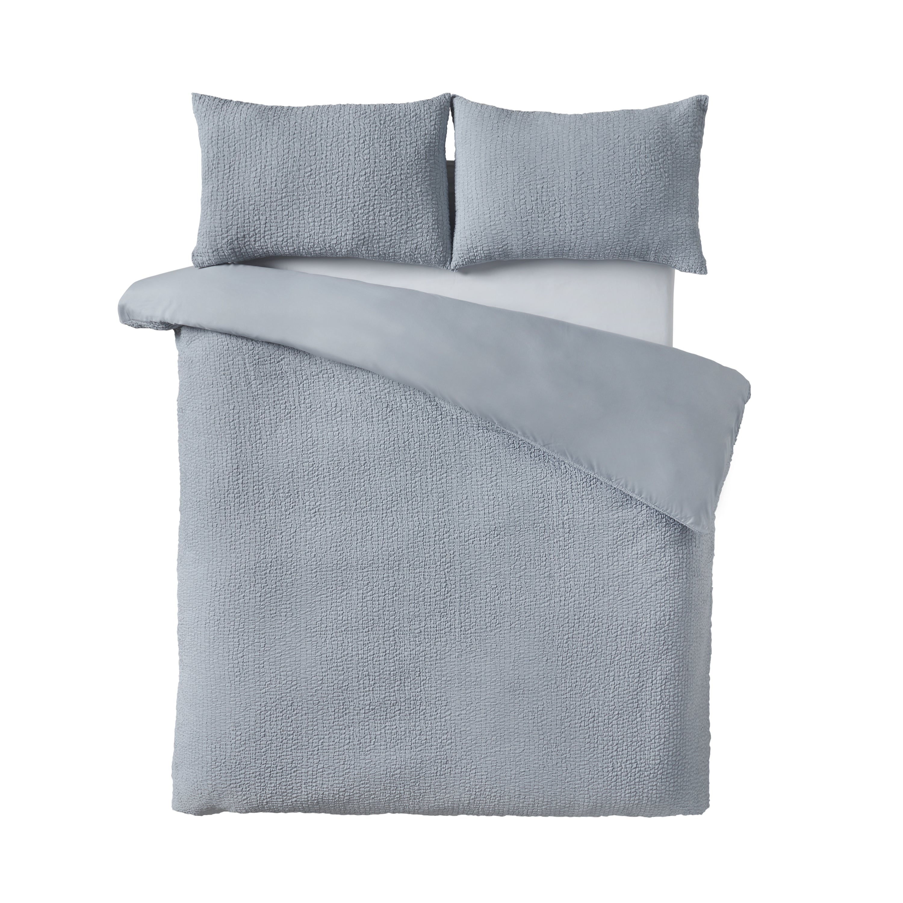 Crinkle Seersucker Duvet Set - Blue