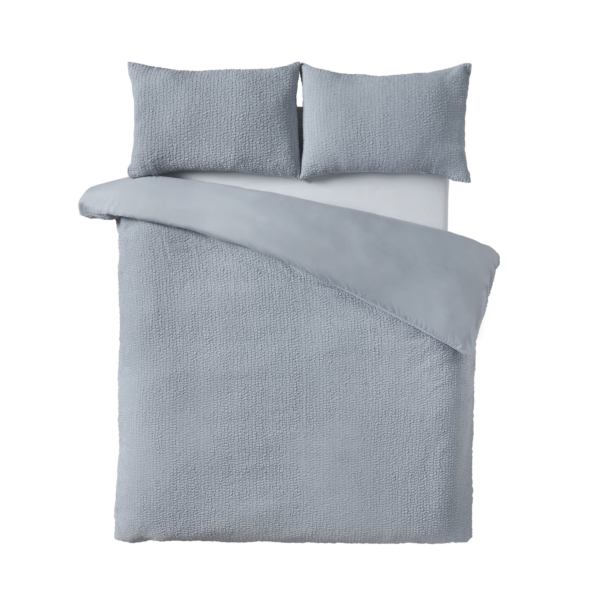 Crinkle Seersucker Duvet Set - Blue