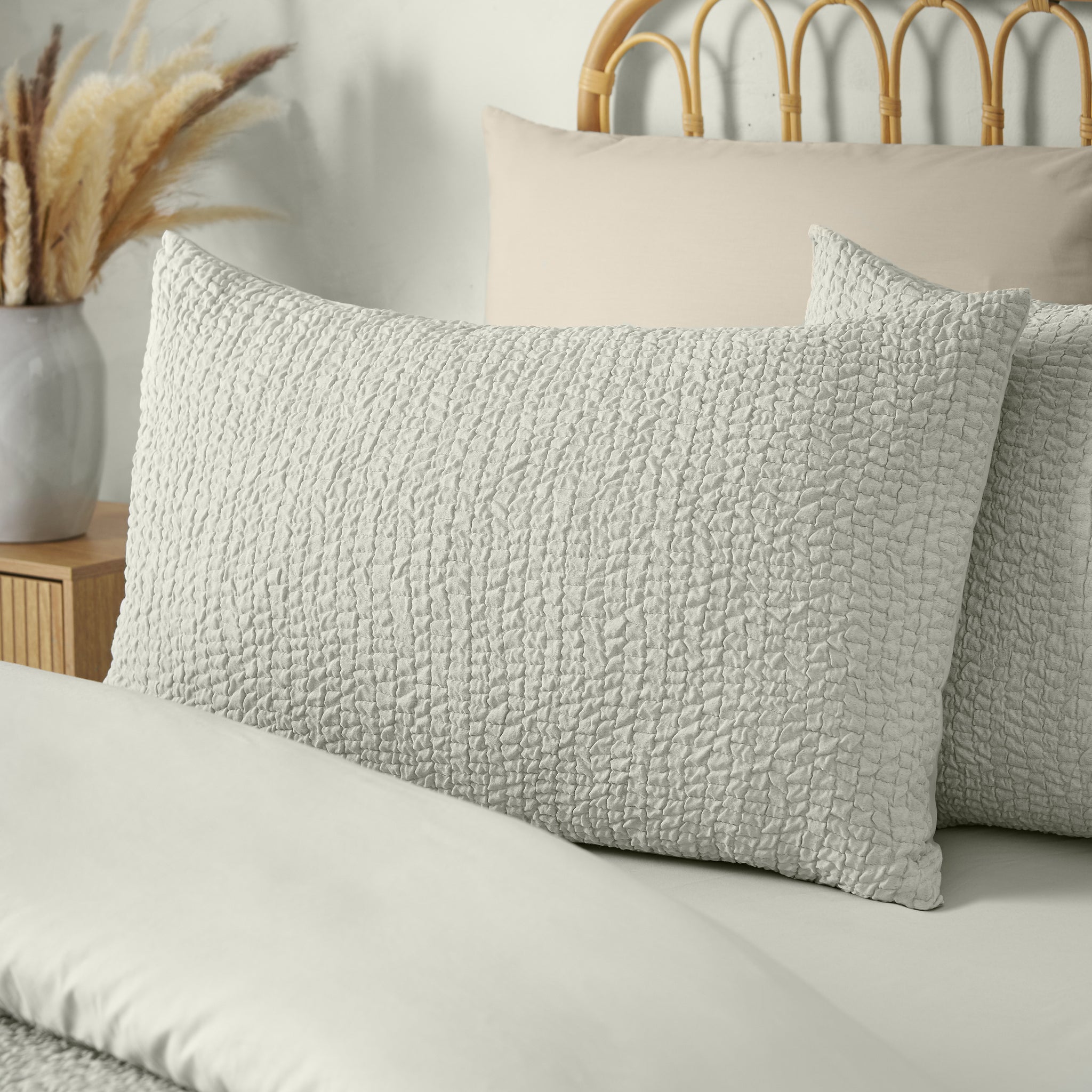 Crinkle Seersucker Duvet Set - Green