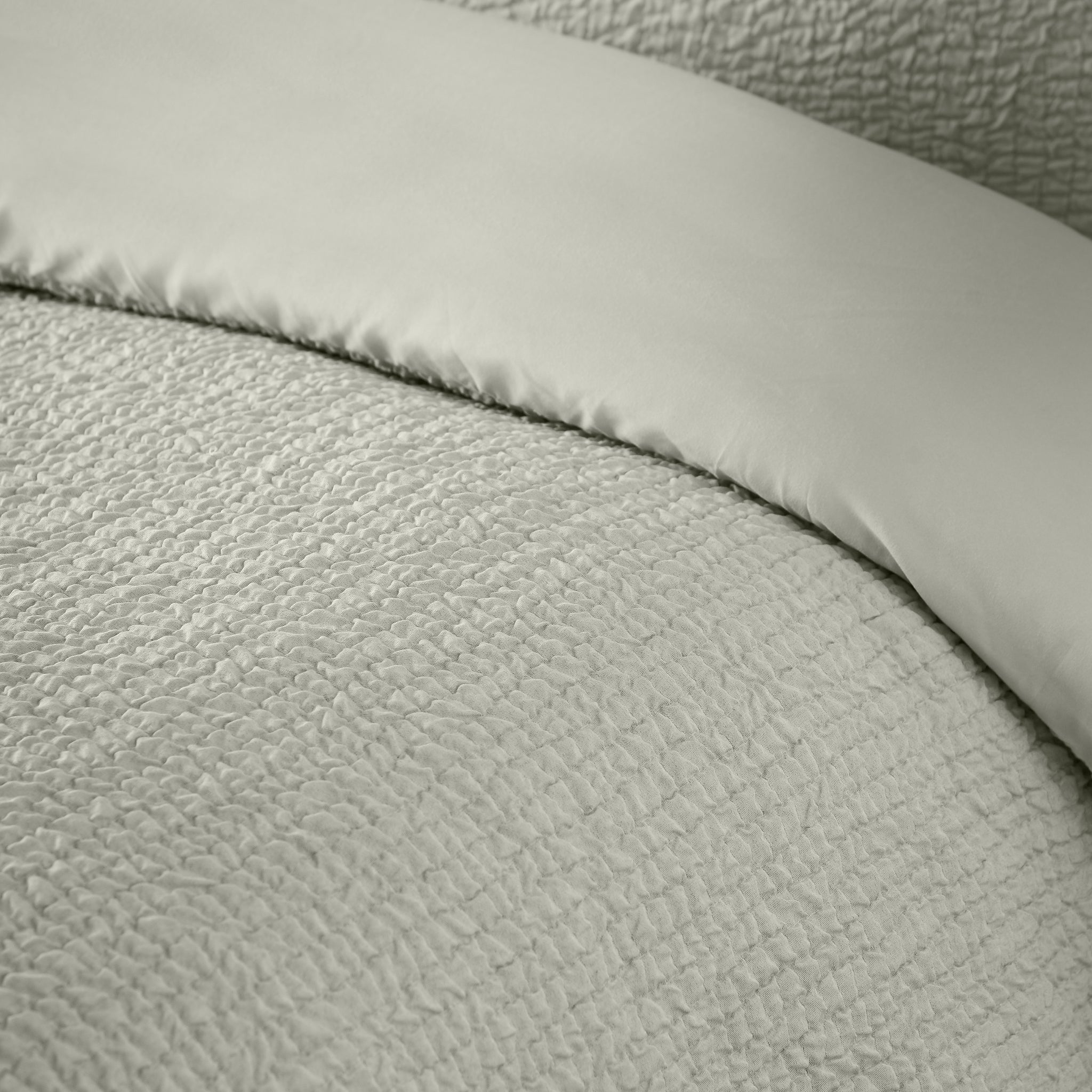 Crinkle Seersucker Duvet Set - Green