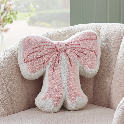 Pink Bow Filled Filled Cushion