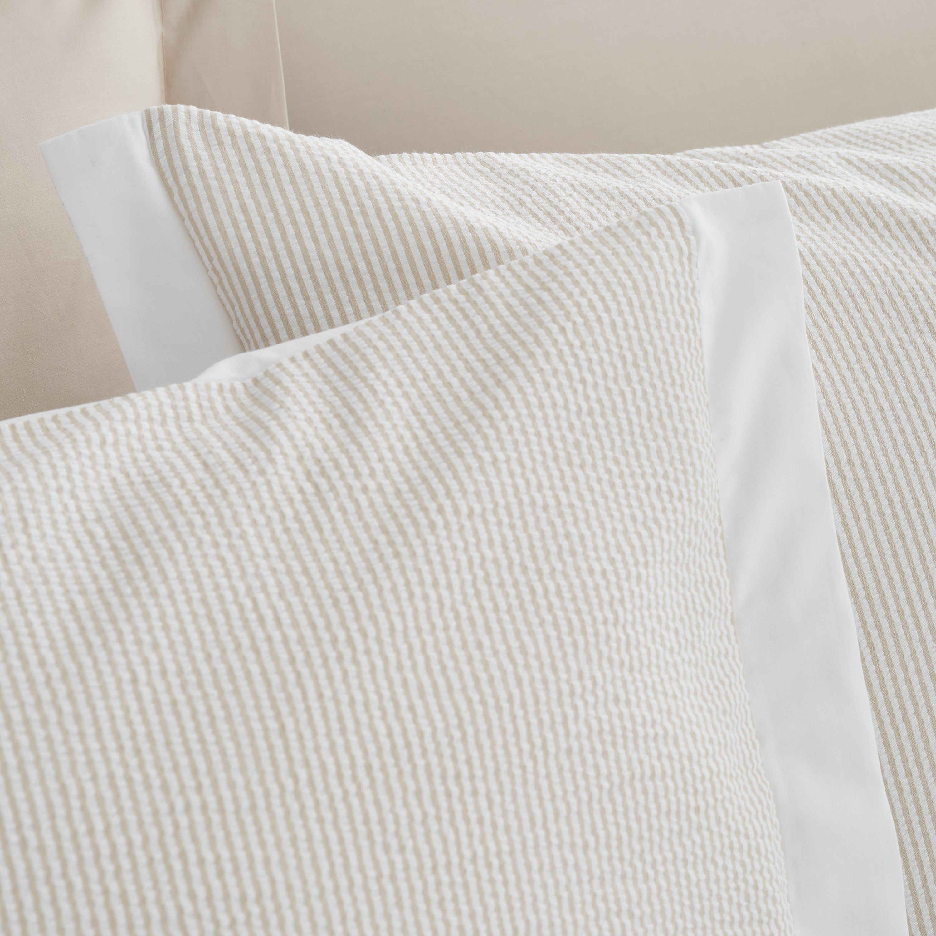 200 TC Cotton Woven Seersucker Duvet Set - Natural
