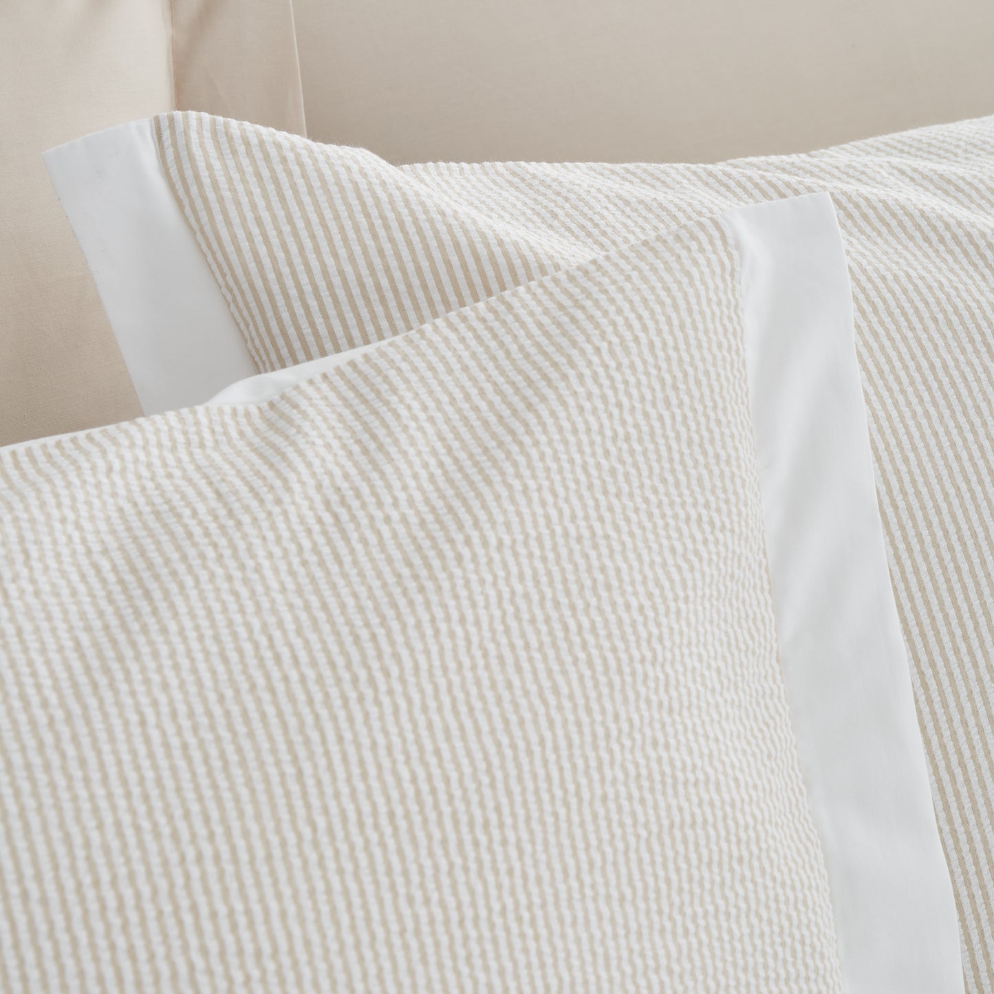 200 TC Cotton Woven Seersucker Duvet Set - Natural