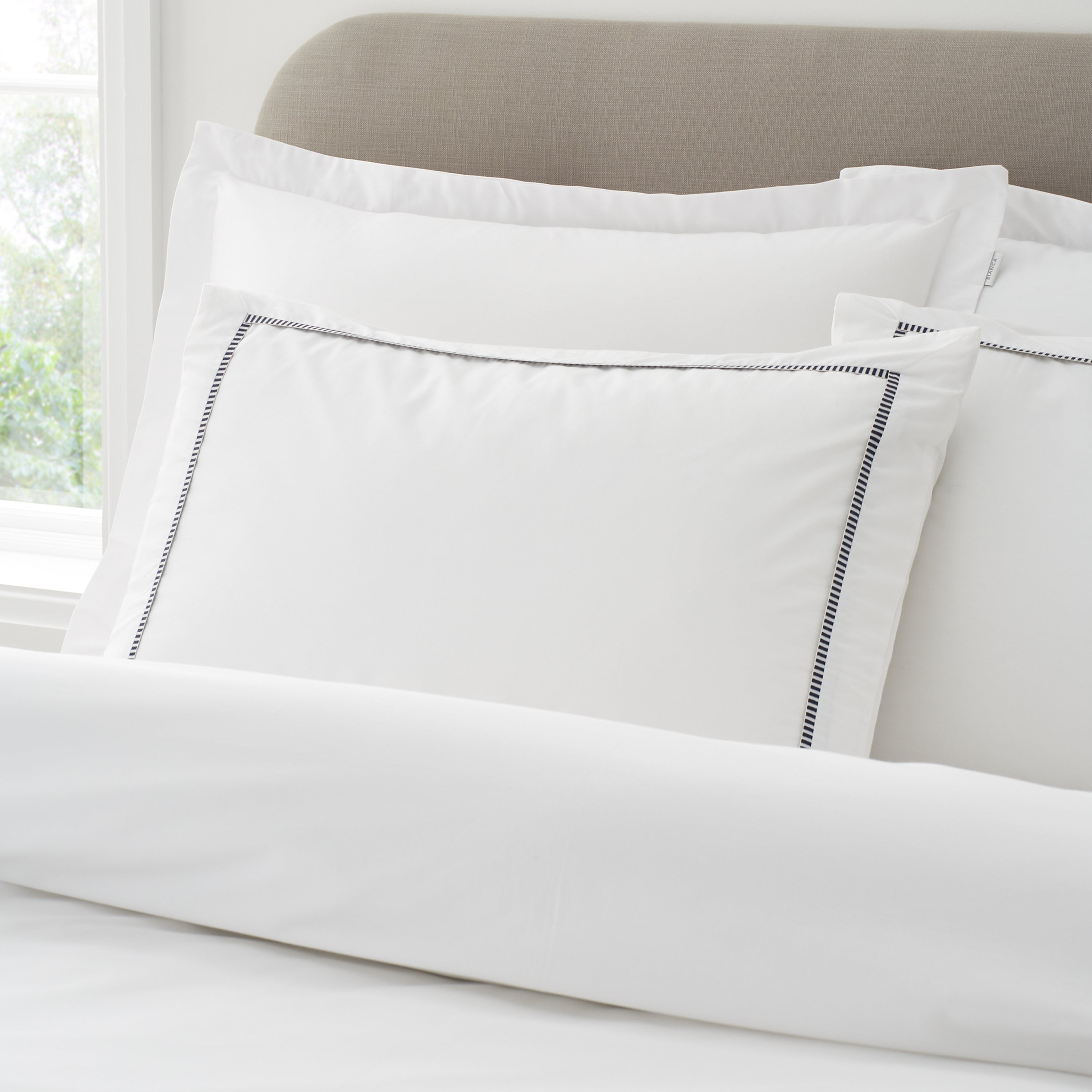 Stripe Trim 100% Cotton Duvet Sets, Black - PRE-ORDER, ARRIVING SOON!