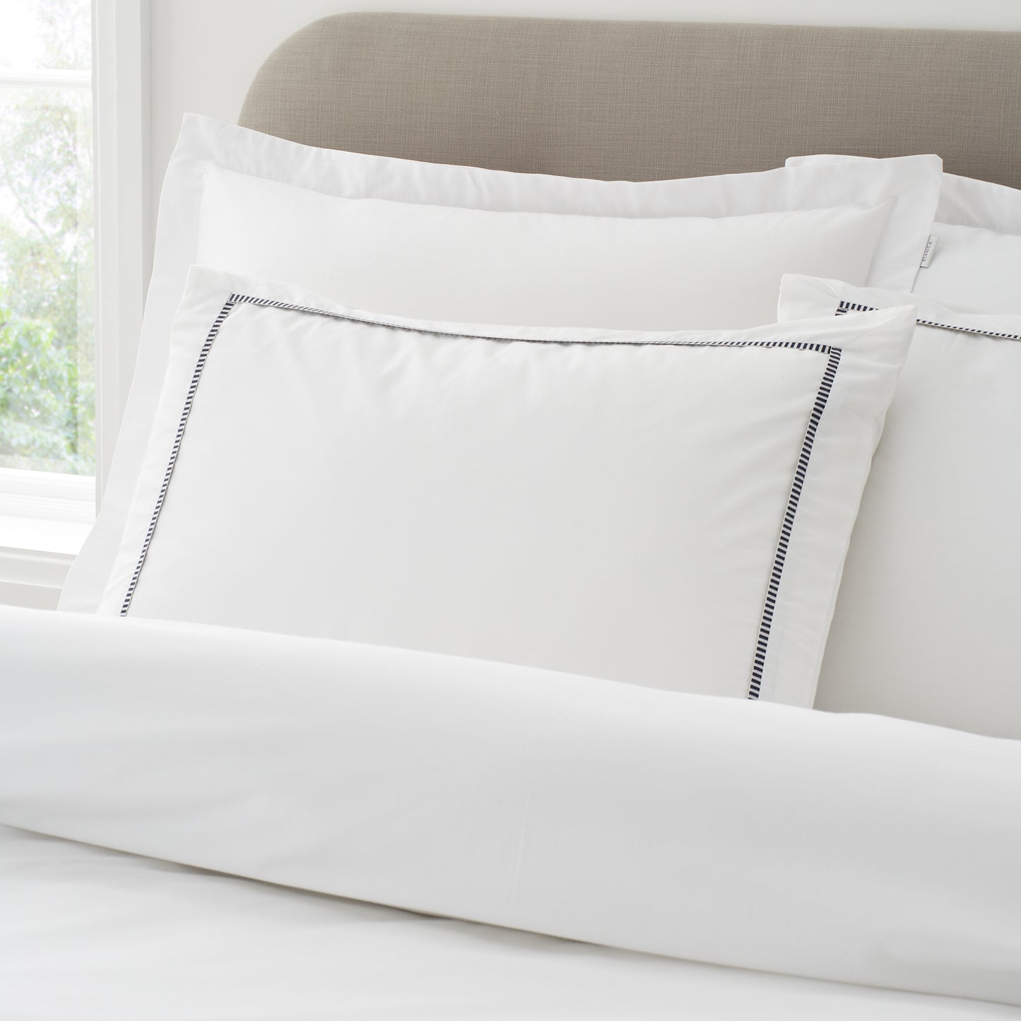 Stripe Trim 100 % Cotton Duvet Sets -Black PRE-ORDER ARRIVING SOON !
