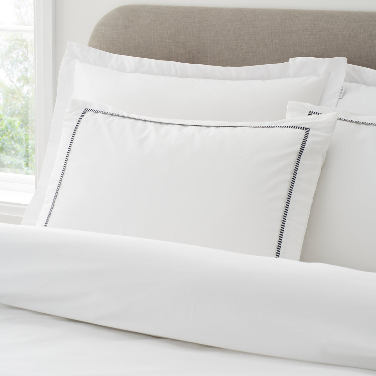 Stripe Trim 100% Cotton Duvet Sets, Black - PRE-ORDER, ARRIVING SOON!