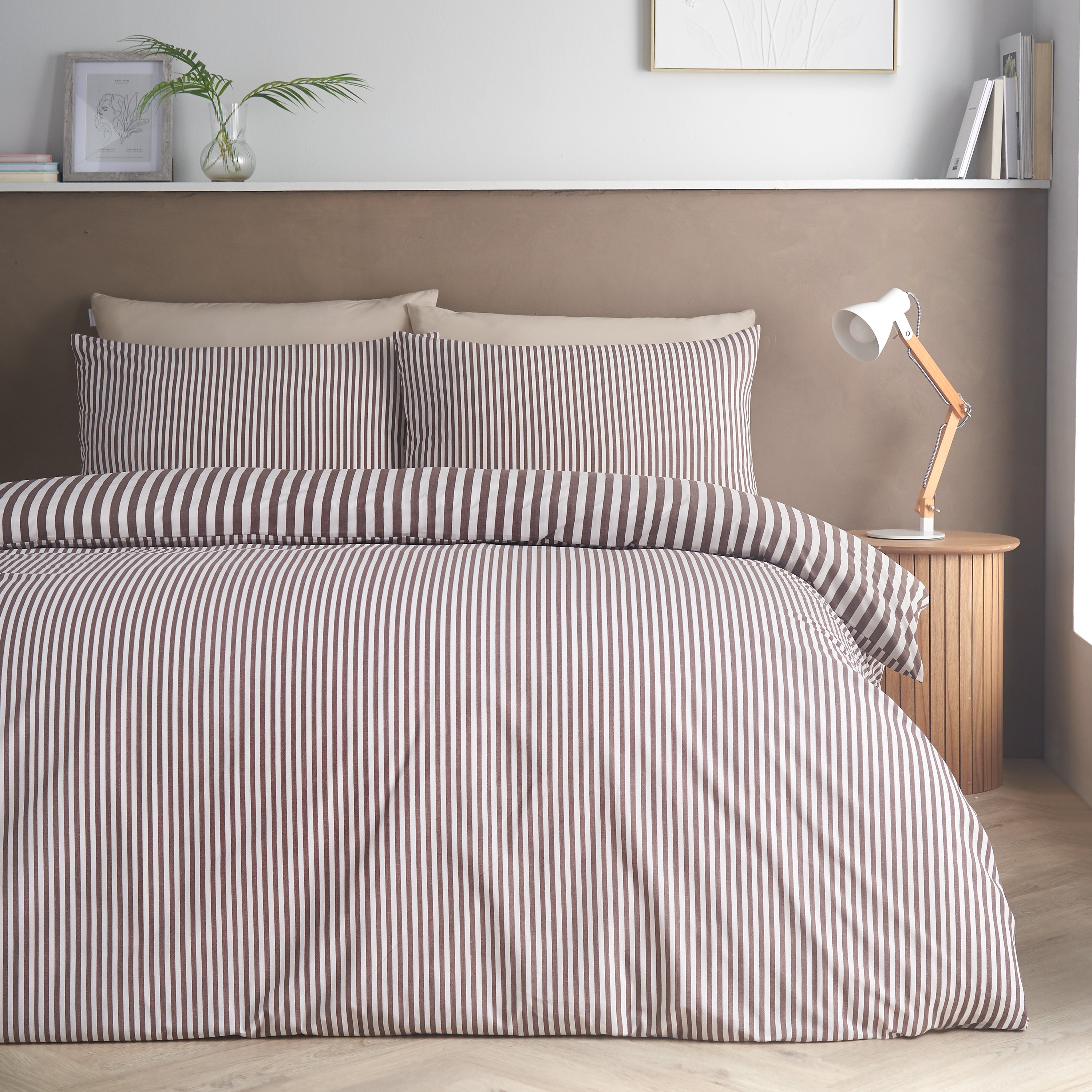 Epic Textured Stripe Duvet Set, Chocolate - PRE-ORDER, ARRIVING SOON!