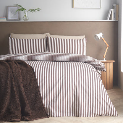 Epic Textured Stripe Duvet Set - Chocolate PRE-ORDER ARRIVING SOON !