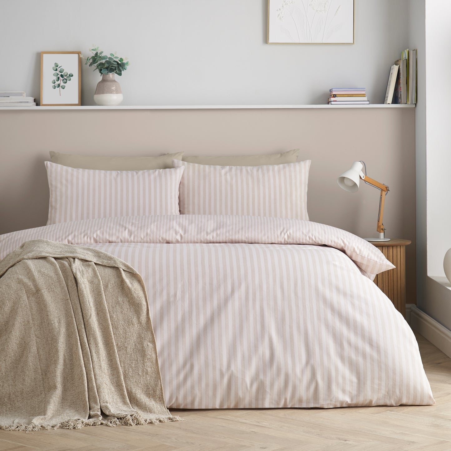 Epic Textured Stripe Duvet Set - Natural PRE-ORDER ARRIVING SOON !