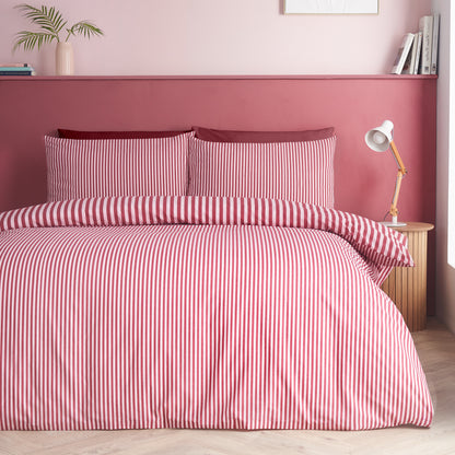 Epic Textured Stripe Duvet Set - Burgandy PRE-ORDER ARRIVING SOON !