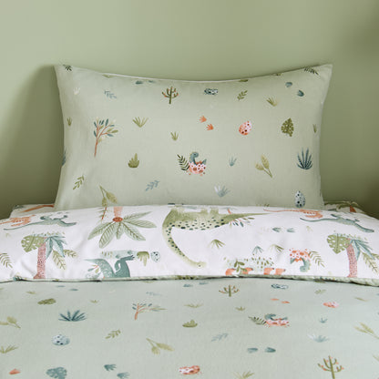 Sleepy -Saurus Brushed Cotton Duvet Set- Green