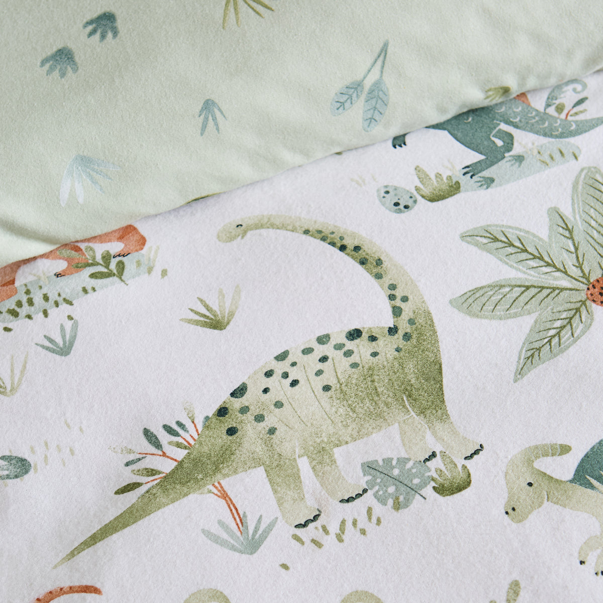 Sleepy -Saurus Brushed Cotton Duvet Set- Green