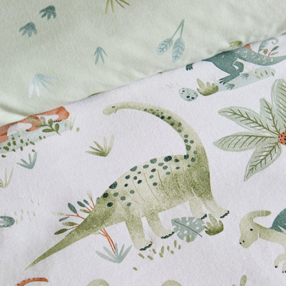 Sleepy -Saurus Brushed Cotton Duvet Set- Green