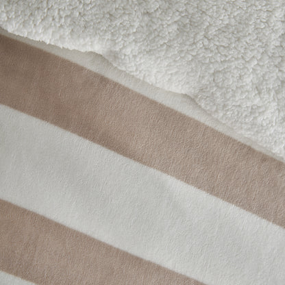 Cosy Sherpa Stripe Duvet Sets- Natural