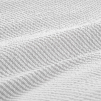 Seersucker Woven Stripe 100 % Cotton Duvet Set - Grey
