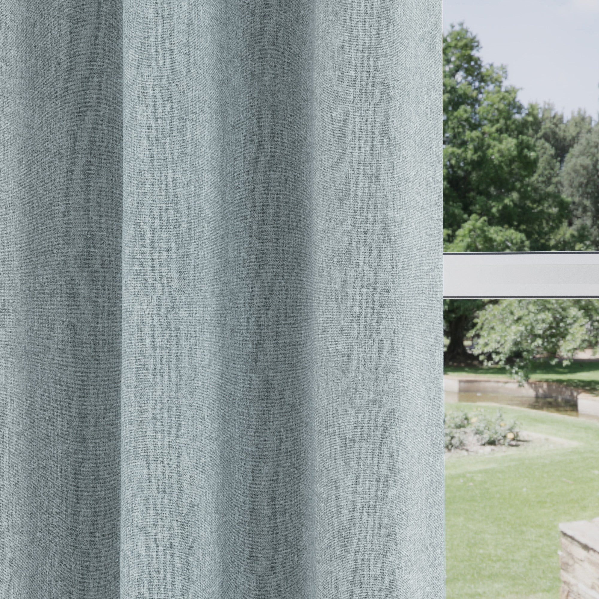 Austin 100 % Black out Eyelet Curtains - Blue