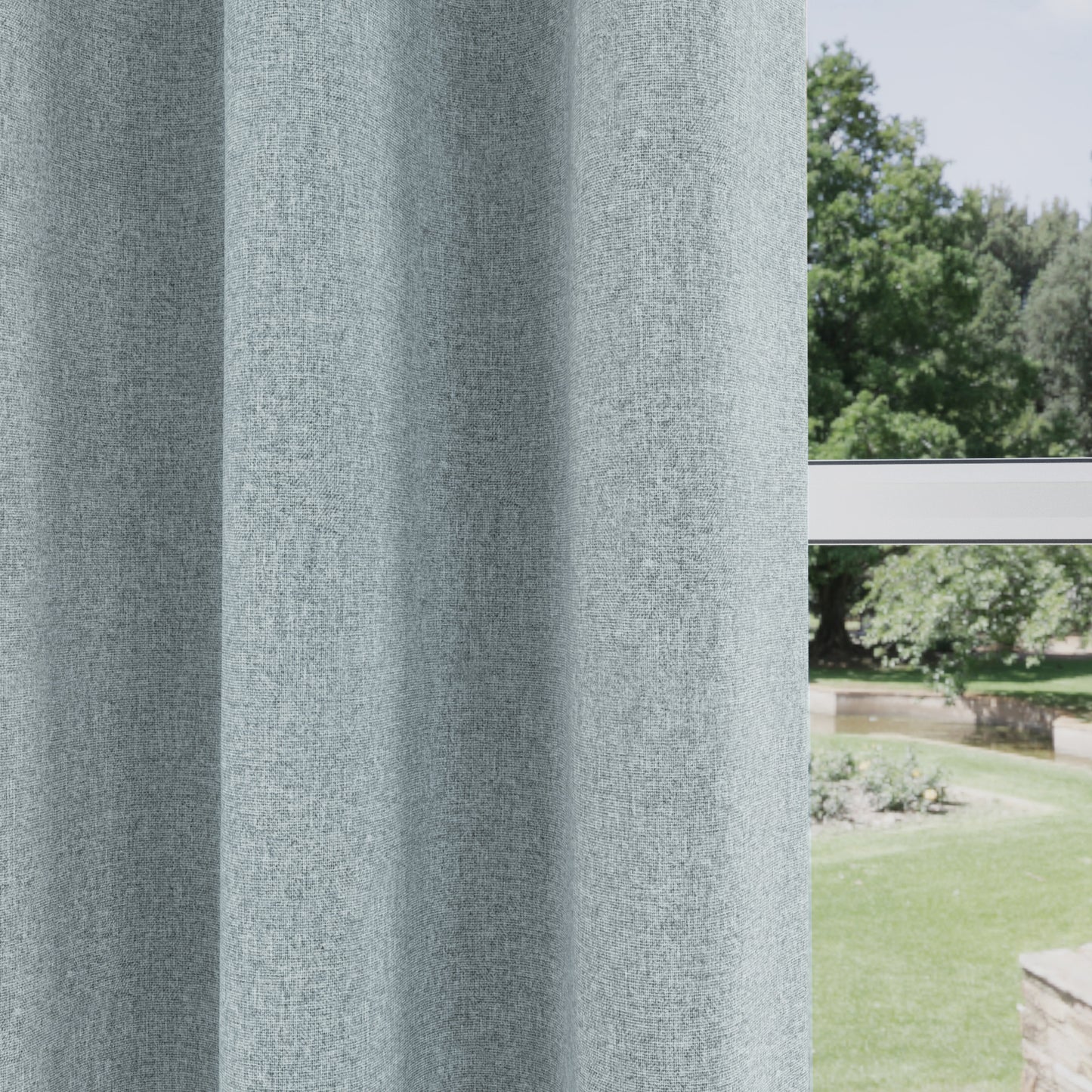 Austin 100 % Black out Eyelet Curtains - Blue