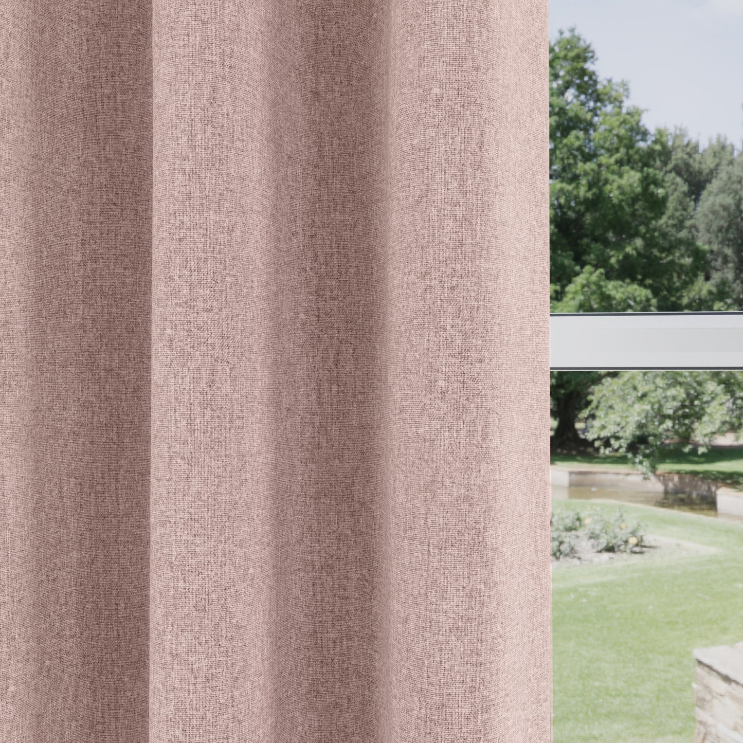 Austin 100 % Black out Eyelet Curtains - Blush