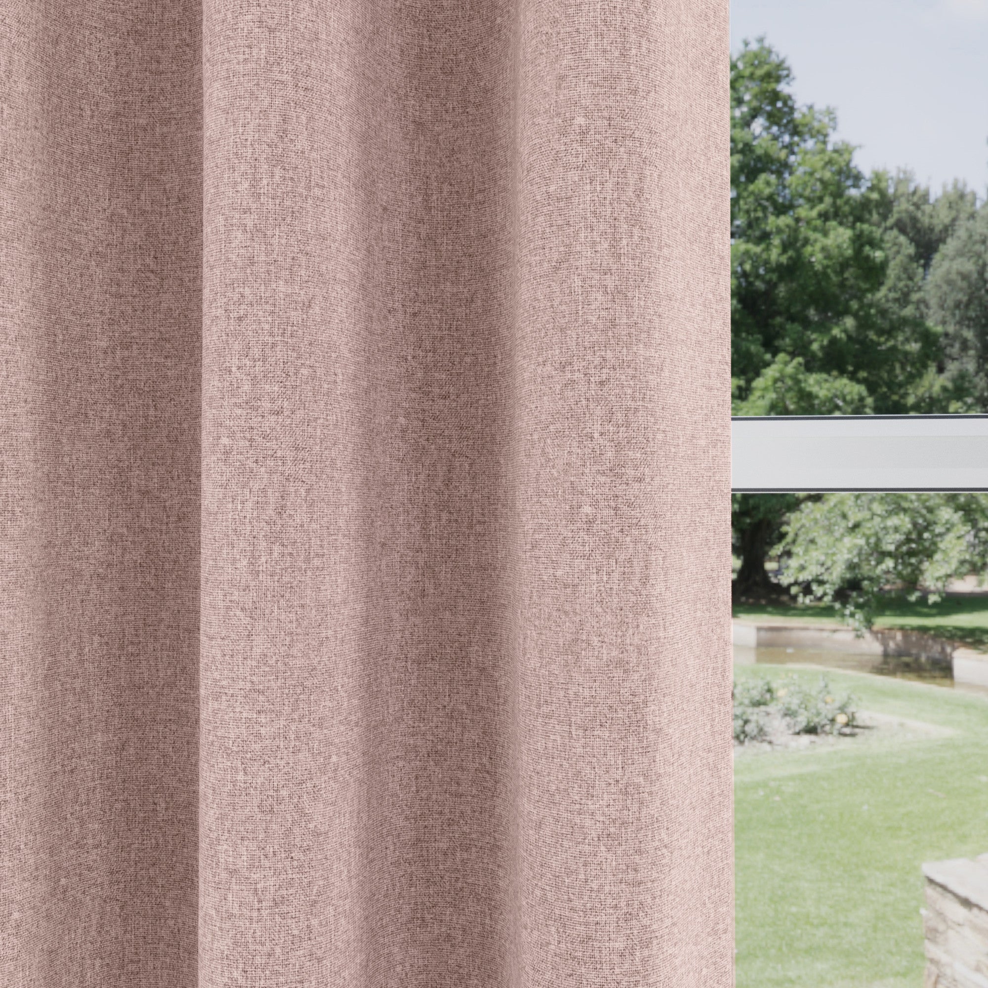Austin 100 % Black out Eyelet Curtains - Blush