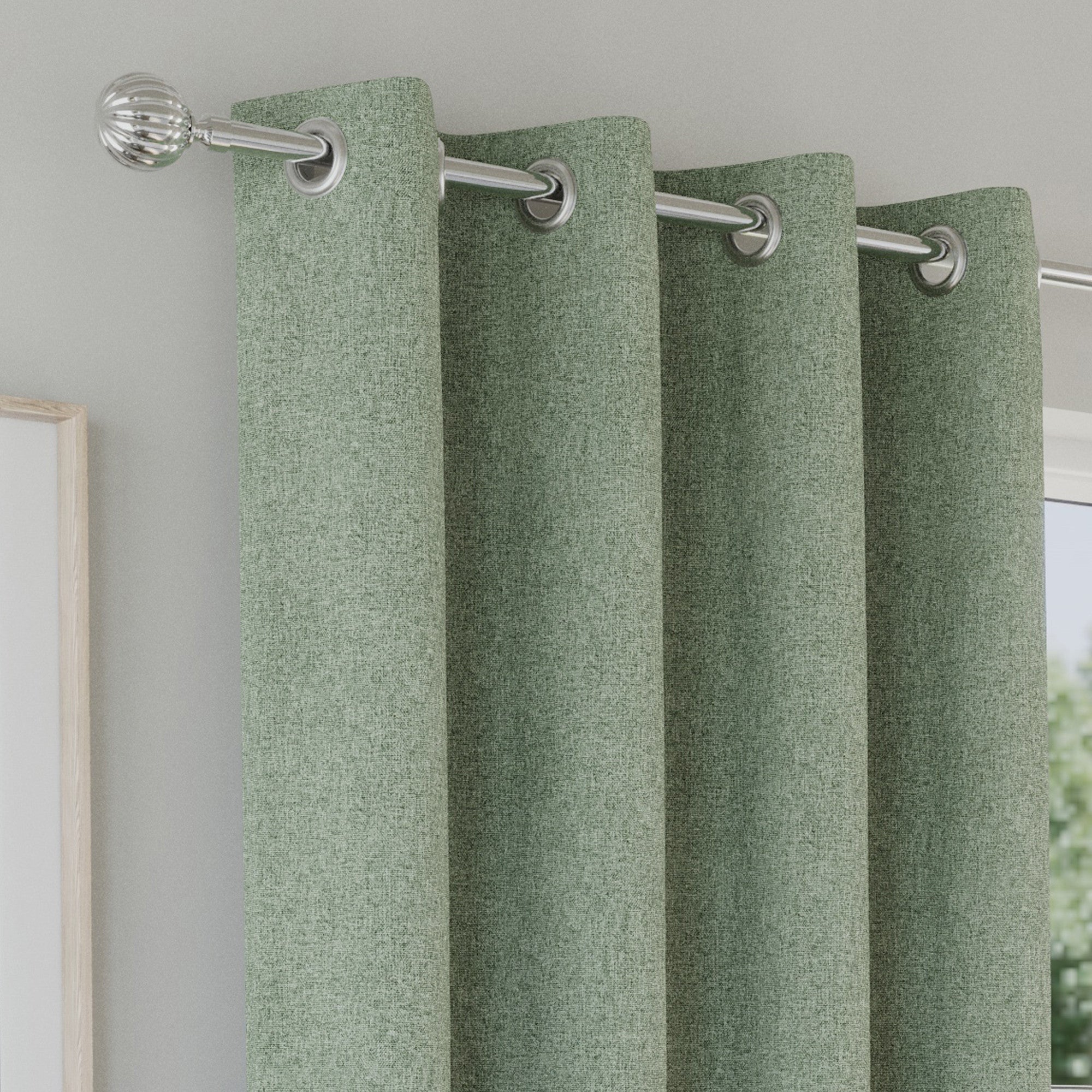 Austin 100 % Black out Eyelet Curtains - Green