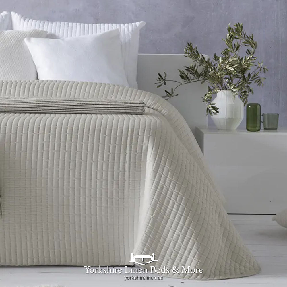 Agnes Lightweight Bedspread, Beige - Bedspreads & Throws - Yorkshire Linen Beds & More
