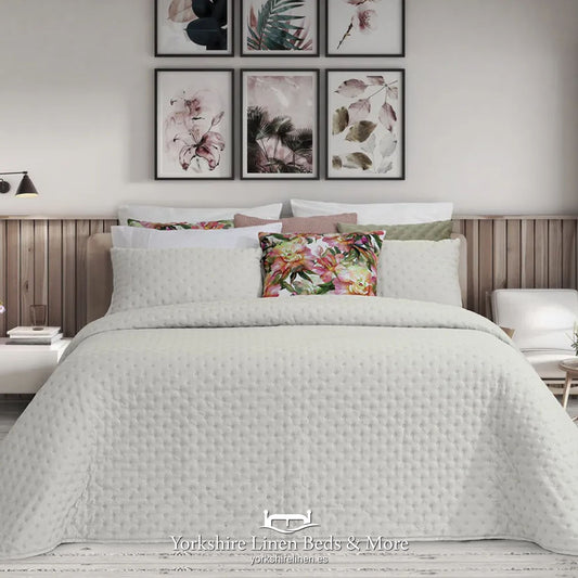 Alana Stonewash Bedspread Range, Beige - Bedspreads & Throws - Yorkshire Linen Beds & More