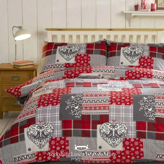 Alpine Patchwork Flannelette Duvet Cover Set - Duvet Covers & Sets - Yorkshire Linen Beds & More, Mijas & Marbella