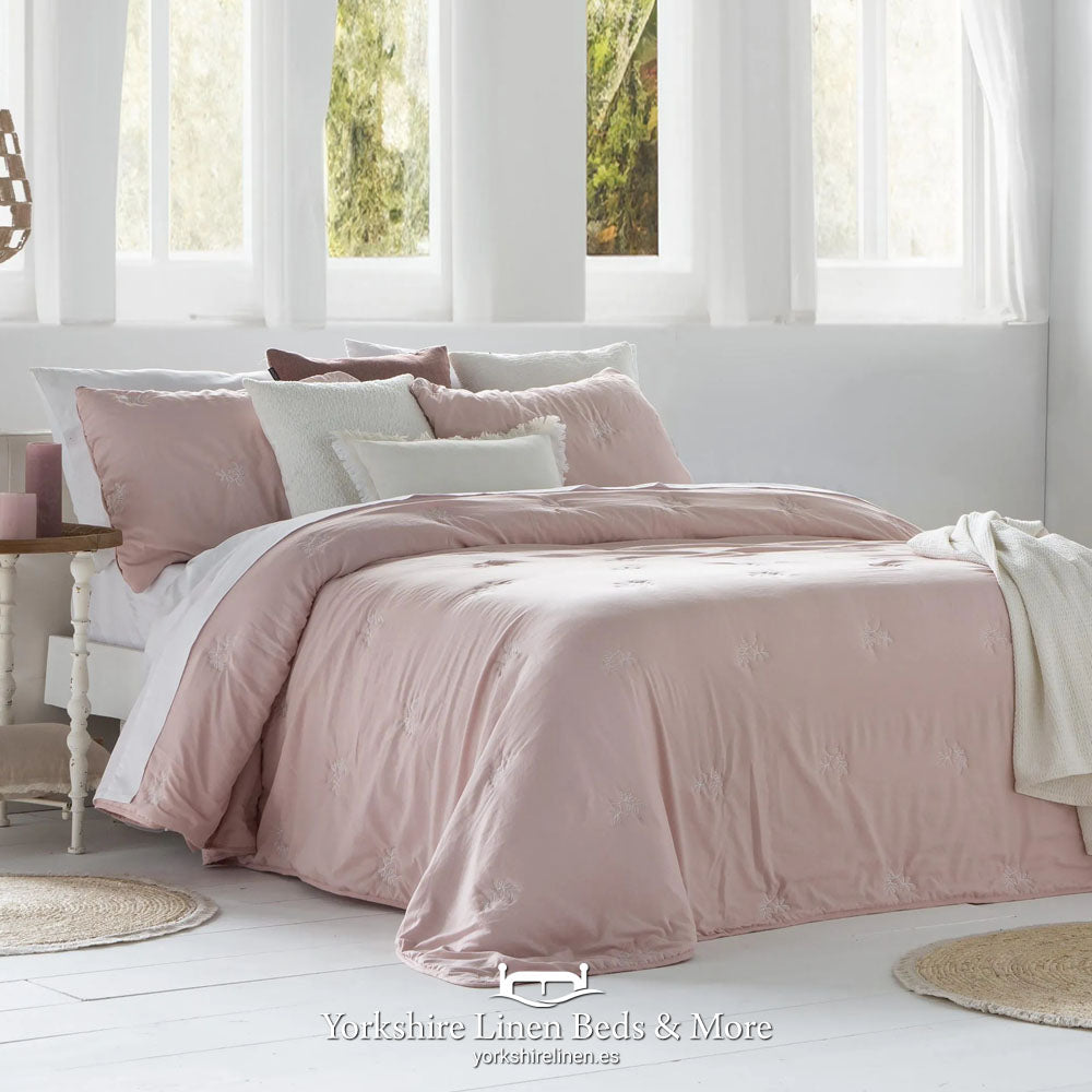 Amalia Stonewashed Pink Bedspread - Bedspreads & Throws - Yorkshire Linen Beds & More