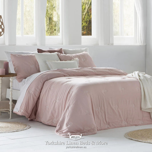 Amalia Stonewashed Pink Bedspread - Bedspreads & Throws - Yorkshire Linen Beds & More