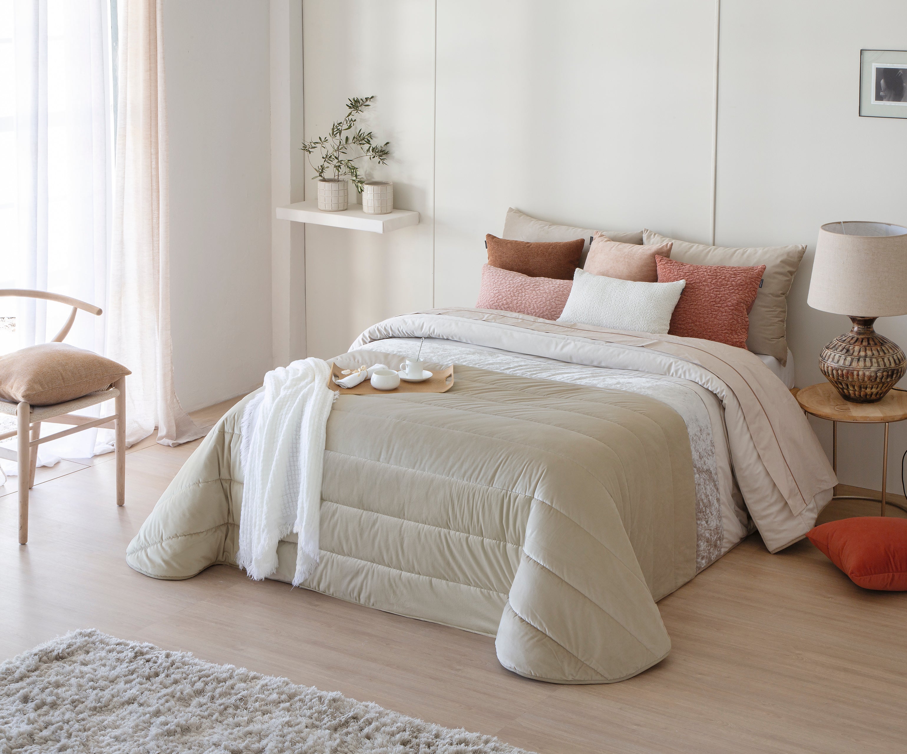 Arlet Luxury Bedspread Range - Beige