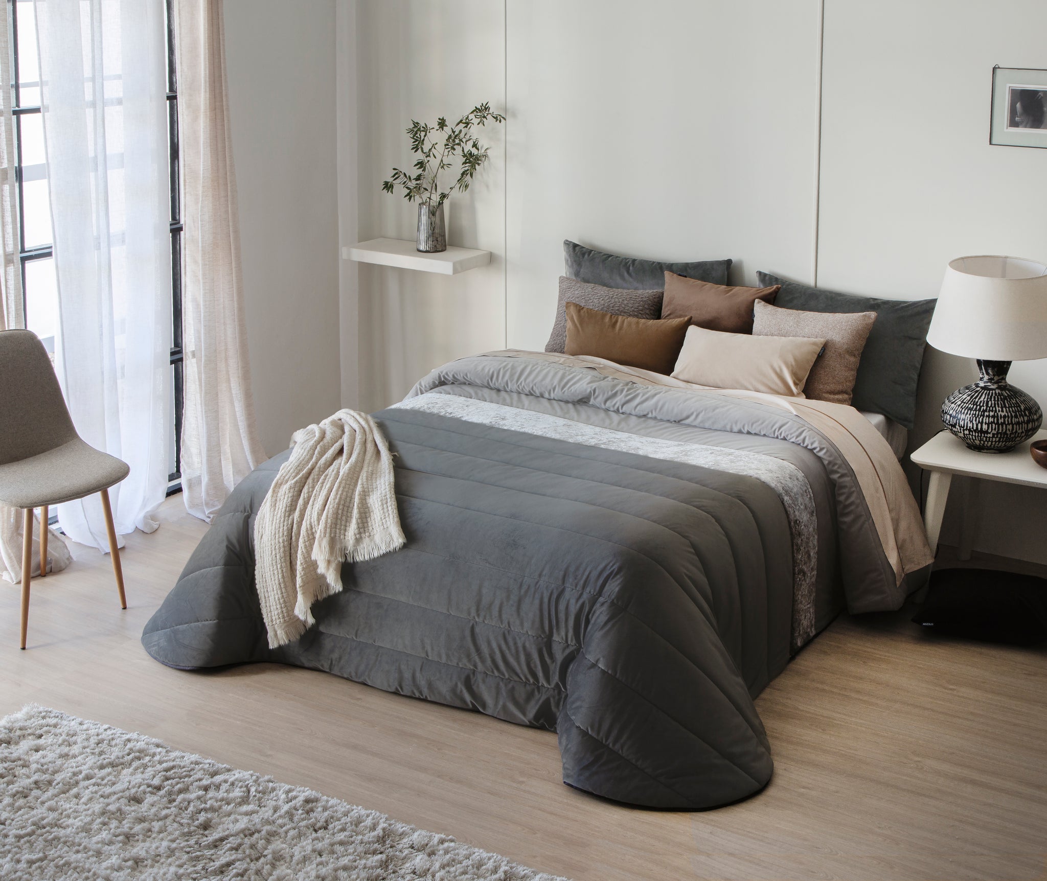Arlet Luxury Bedspread Range - Grey