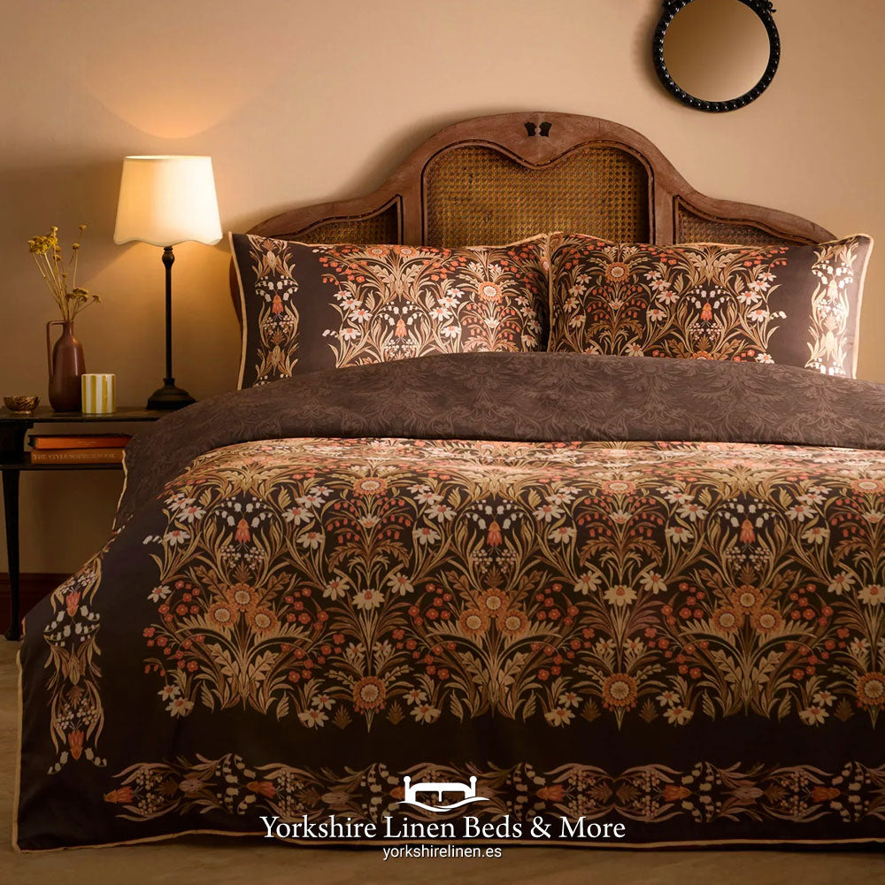 Audrey  100 % Cotton Sateen Duvet Set- Spice