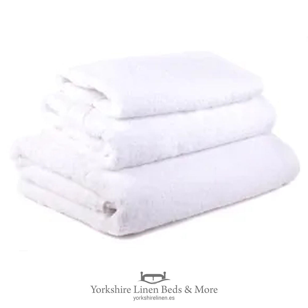 Basics 450 GSM Cotton Towel Range, White - Towels & Bathroom - Yorkshire Linen Beds & More