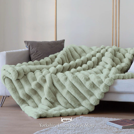 Bayron Luxury Fur Throw- Duck Egg