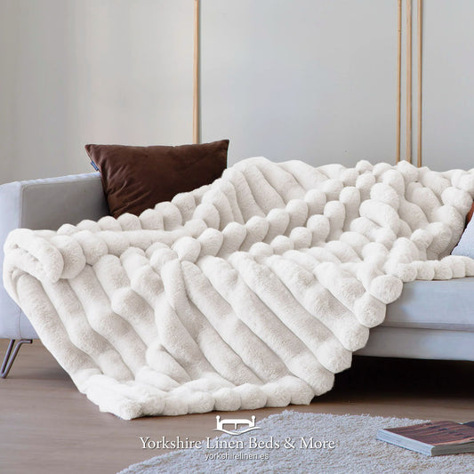 Bayron Luxury Fur Throw- White