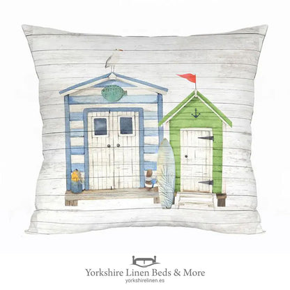 Beach Huts Cushions Surfboard, 1963 - Cushions & Cushion Covers - Yorkshire Linen Beds & More
