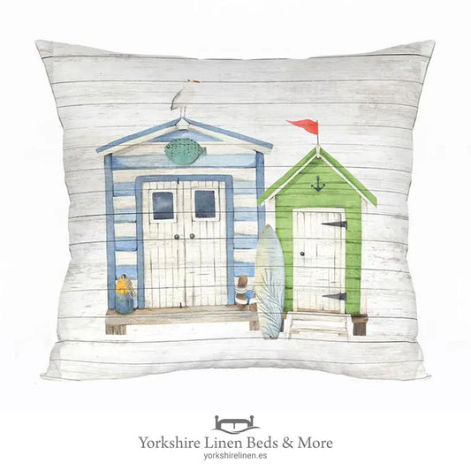 Beach Huts Cushions Surfboard, 1963 - Cushions & Cushion Covers - Yorkshire Linen Beds & More