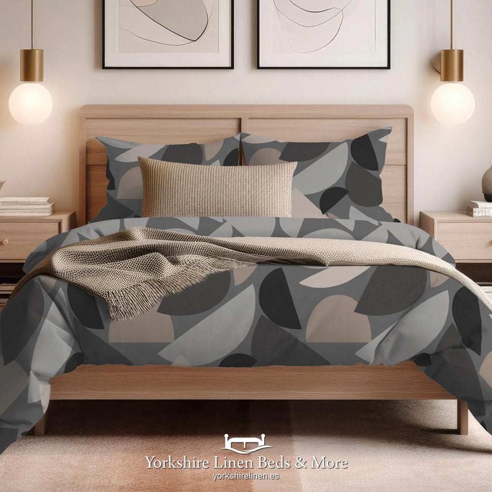 Boden Abstract Duvet Set, Charcoal - Duvet Covers & Sets - Yorkshire Linen Beds & More