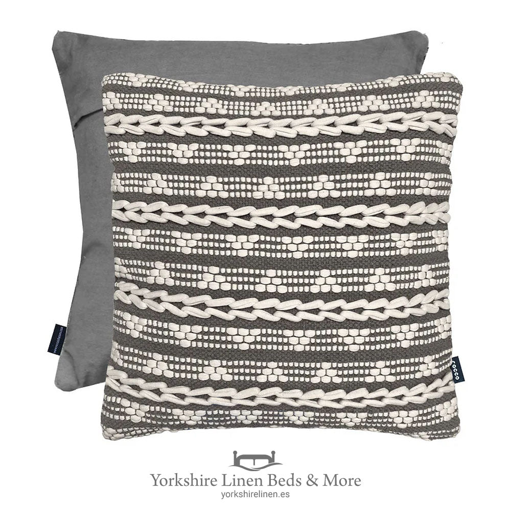 Boho Chic Cushion Collection RAYA GREY - Cushions & Cushion Covers - Yorkshire Linen Beds & More