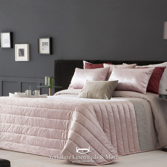 Boston Velvet Bedspread, Blush - Bedspreads & Throws - Yorkshire Linen Beds & More, Mijas & Marbella