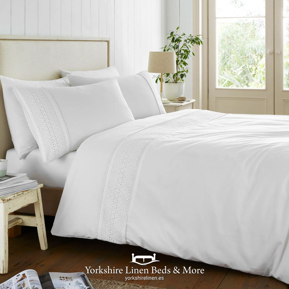 Broderie Anglaise Duvet Set - White