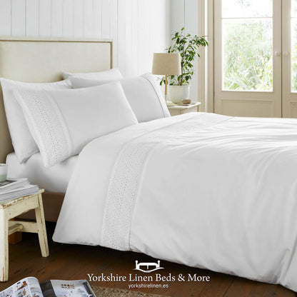 Broderie Anglaise Duvet Set - White