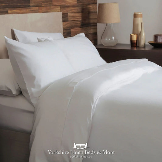 Brushed Cotton Fitted Sheets, White - Sheets & Pillowcases - Yorkshire Linen Beds & More 2