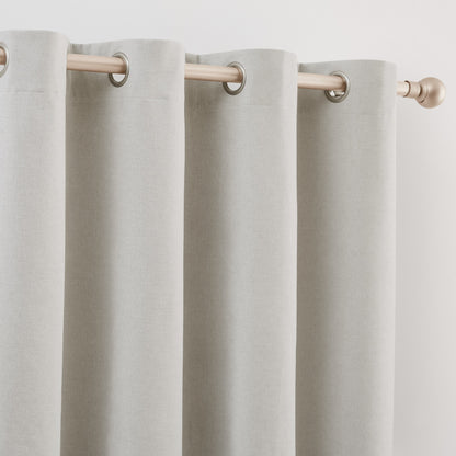 Chenille Eyelet Blackout Curtains - Natural