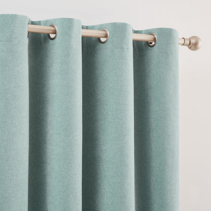 Chenille Eyelet Blackout Curtains - Duck Egg Blue