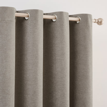 Chenille Eyelet Blackout Curtains - Beige