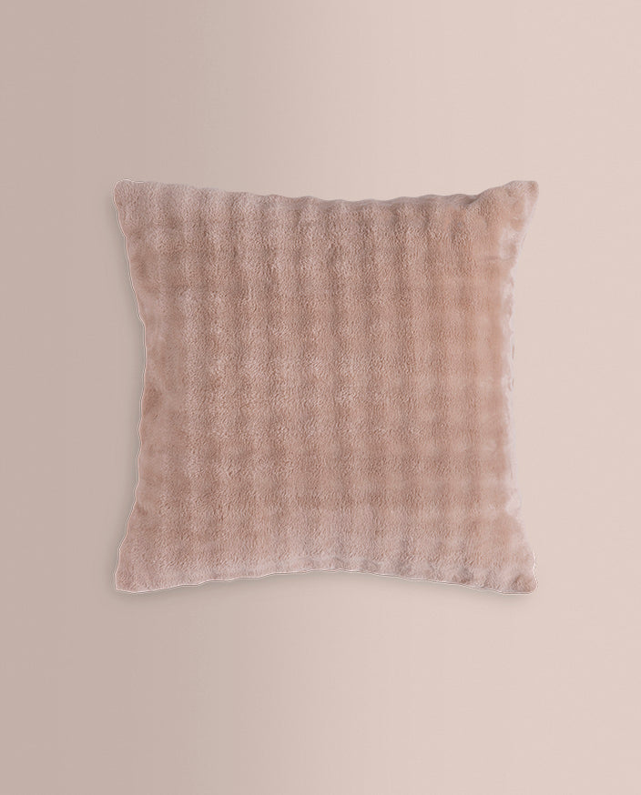Icelandia Value Faux Fur Throws and Cushions, Beige