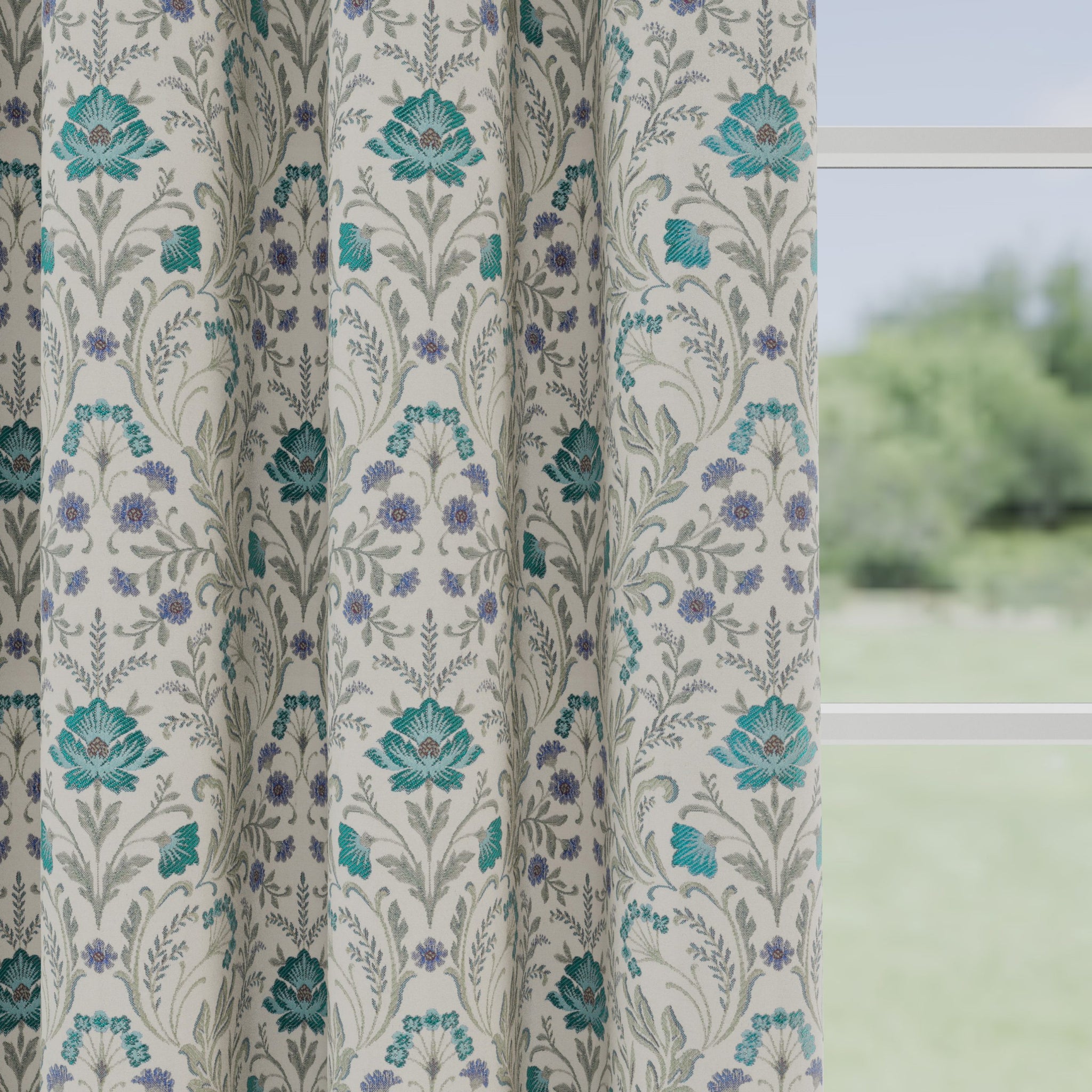 Cotswold Pencil Pleat 100% Blackout Curtains, Blue